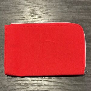 DIOR Zipper Cosmetic Embossed CD Bright Red‎ Fabric Travel Bag